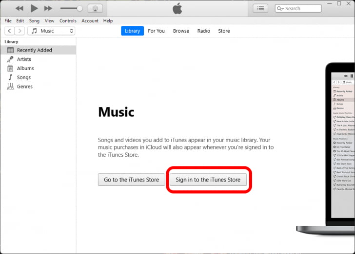 Sign In iTunes