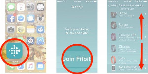 Зарегистрируйтесь Fitbit для iPhone