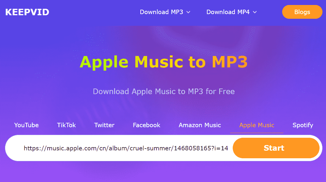 KeepVid Online Apple Music Converter