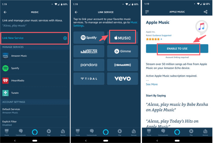 Odtwarzaj muzykę Apple z Alexa