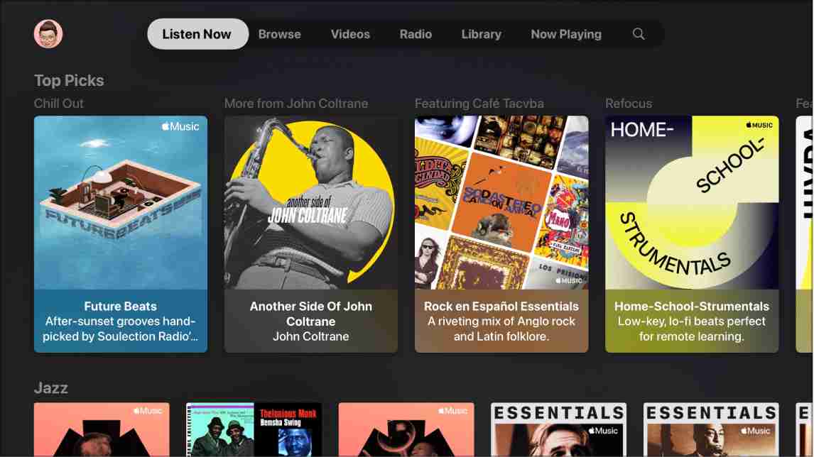 Verwenden Sie die Apple Music App auf Apple TV