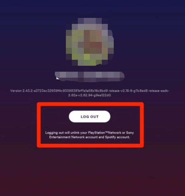 Disconnect Spotify from PS4