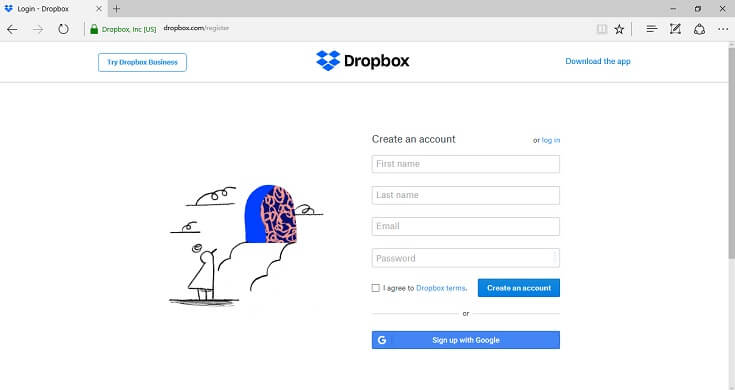 Sign In Dropbox