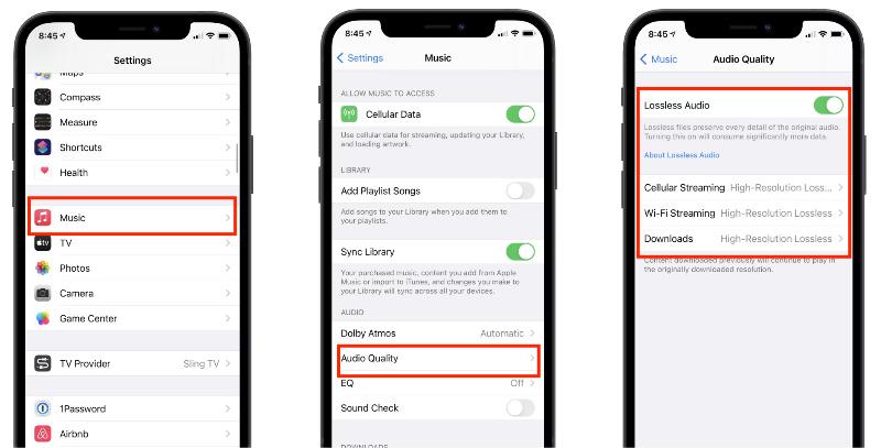 Music Quality Settings For iPhone