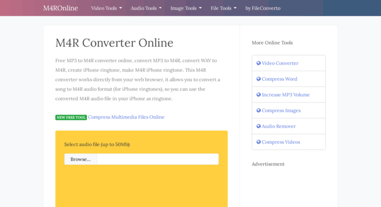 Convertissez MP3 en M4R avec M4ROnline