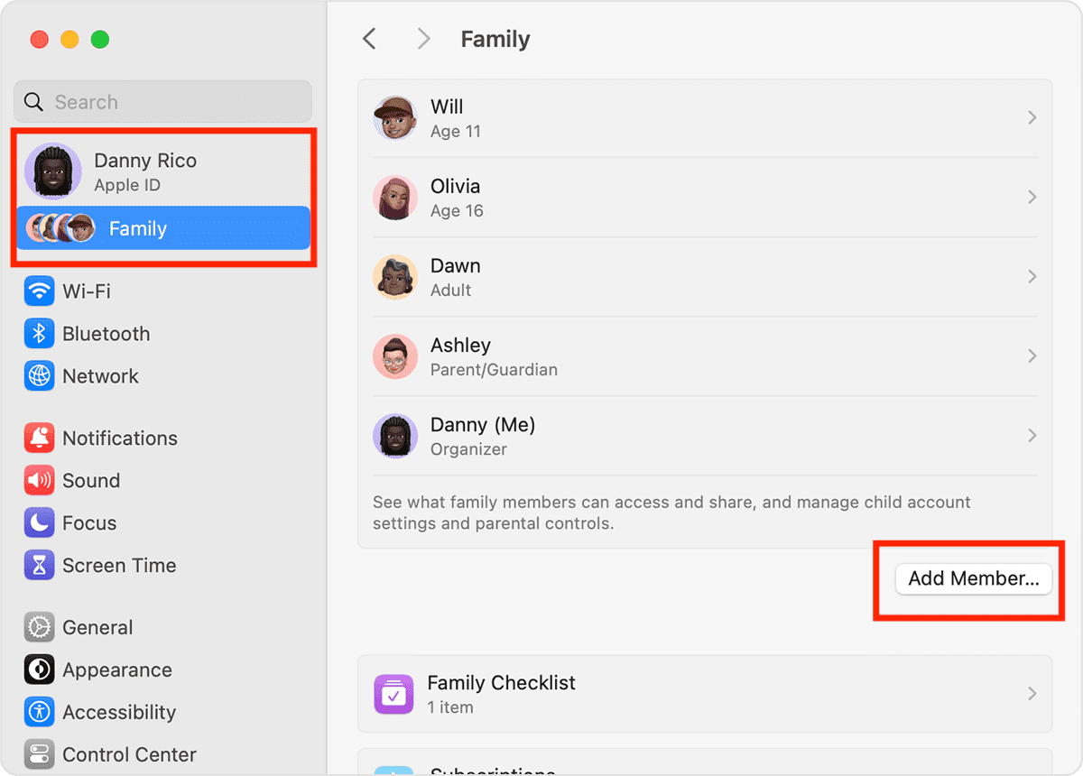 Add Members Family Plan On Mac