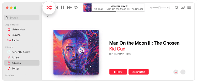 Включите Apple Music Shuffle