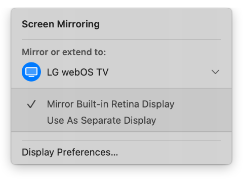 Mirroring Mac To LG TV