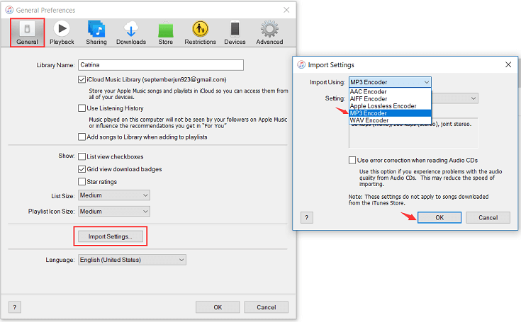 Choose Your Conversion Settings