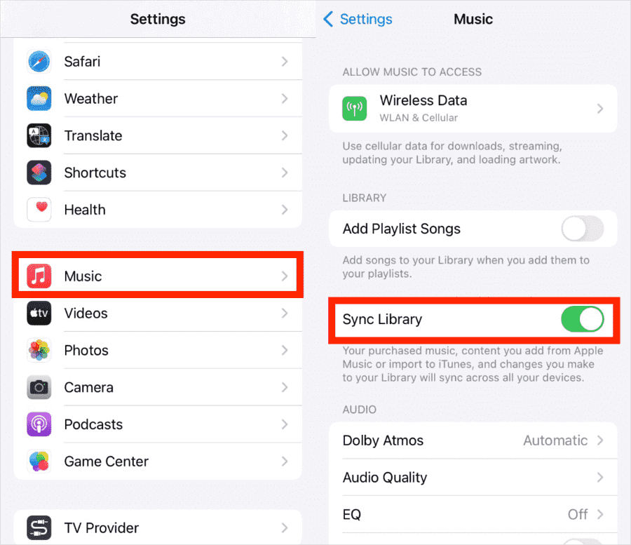 檢查您的 iCloud 音樂設置