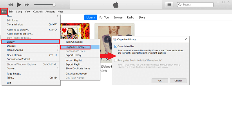 Consolider les fichiers iTunes