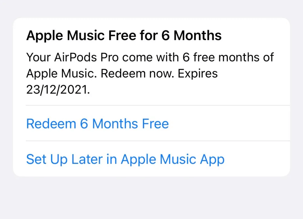 Redeem Your Apple Music Free