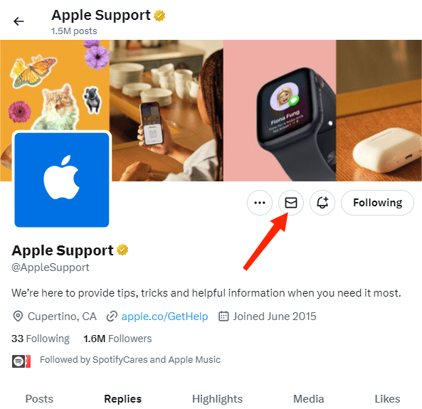 Связаться со службой поддержки Apple