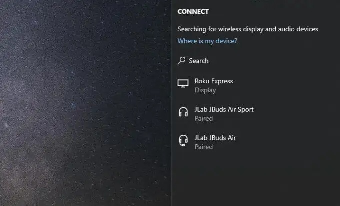 Включить зеркальное отображение экрана в Roku