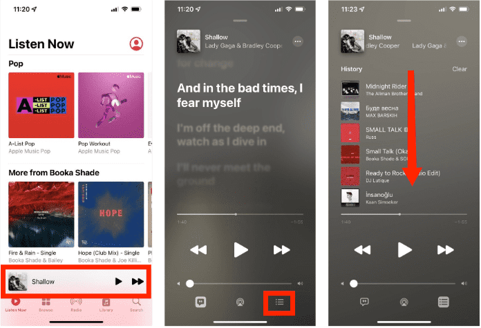 Apple Music Recently Played iOS