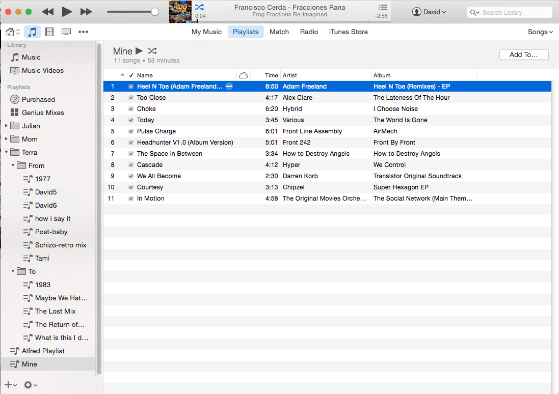Selecteer de afspeellijst in iTunes