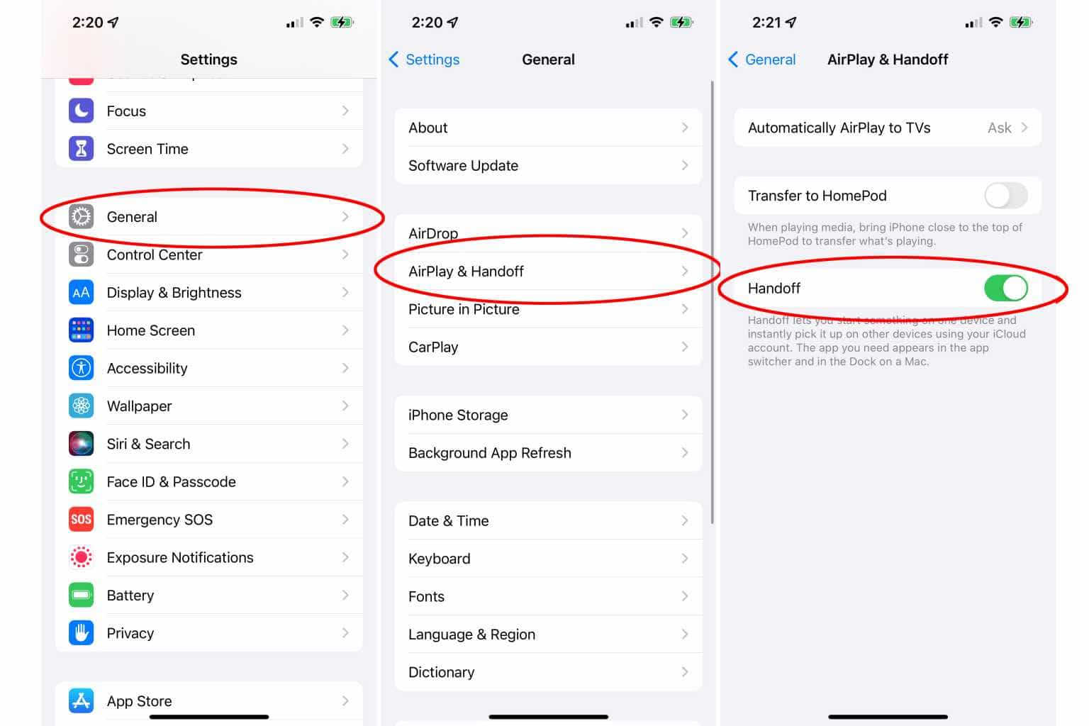 Deshabilitar transferencia de iPhone