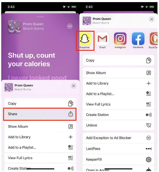 Share Apple Music Songs Snapchat