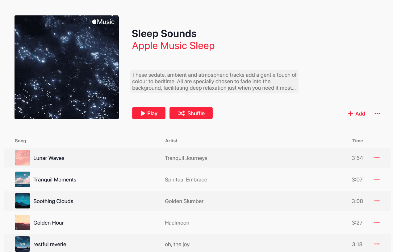 Apple Music Sleep Sounds