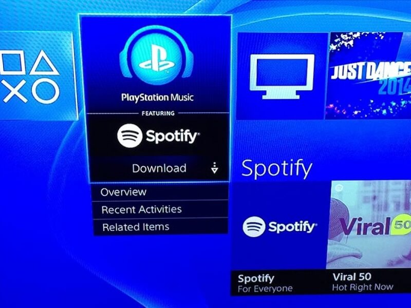 Spotify App Live su PS4