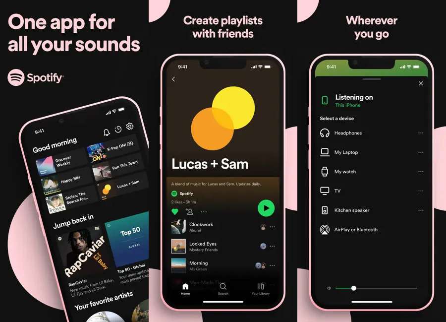 iPhone用Spotify音楽アプリ