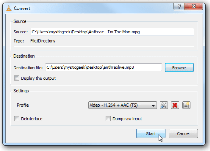 Using VLC Media Player