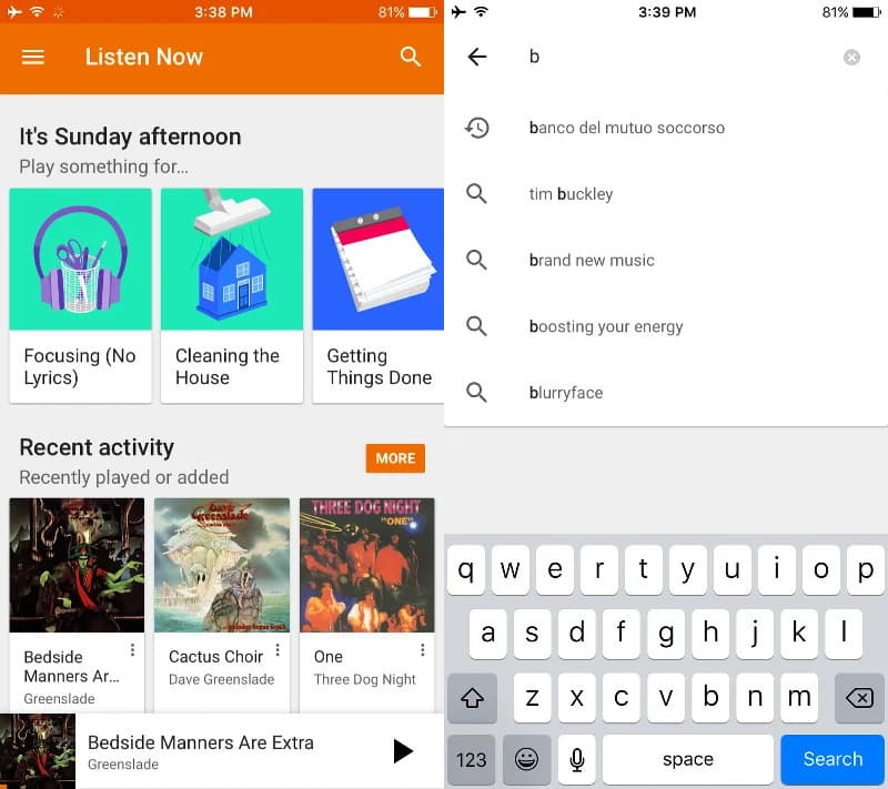 Google Play Música en iPhone
