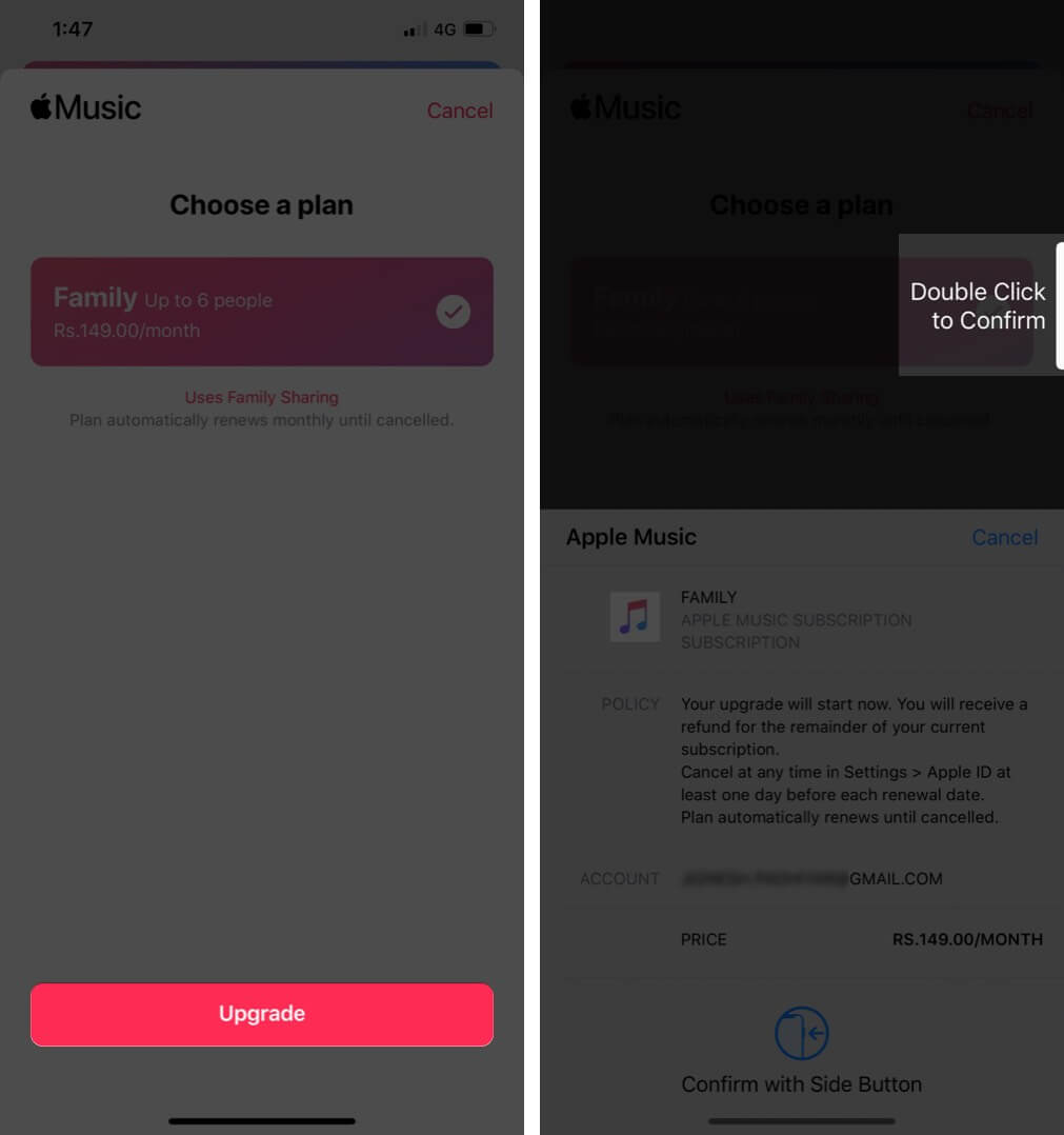 Acheter le forfait famille Apple Music