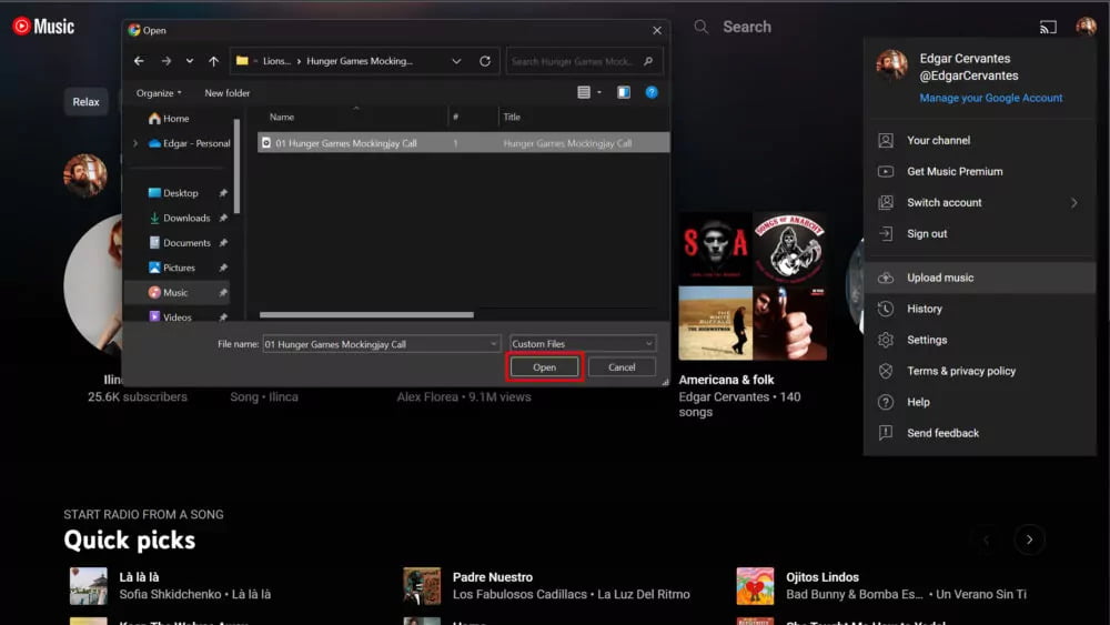 Prześlij dowolną muzykę do YouTube Music