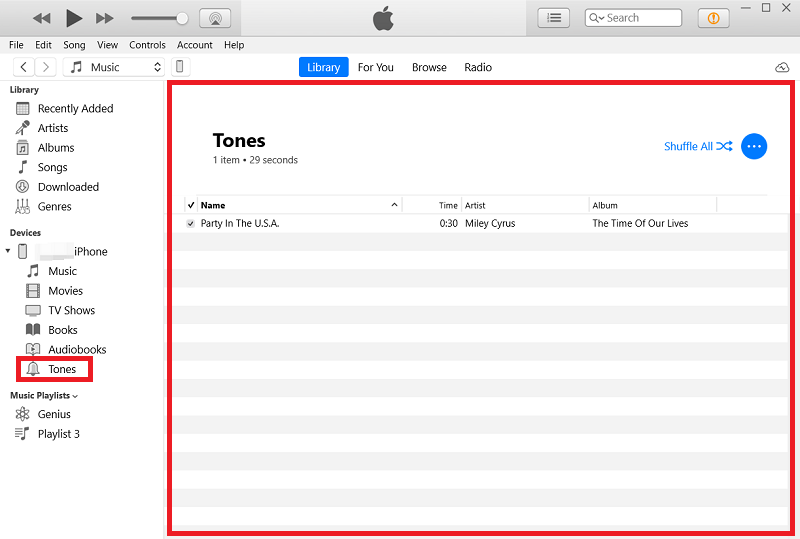 Transfer iTunes Tone