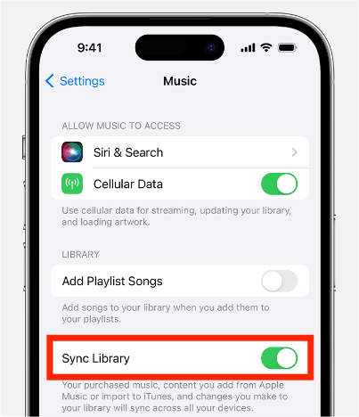 Apple Music Sync-bibliotheek