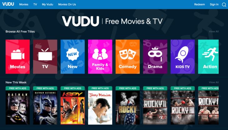 خدمة Vudu Video Streaming