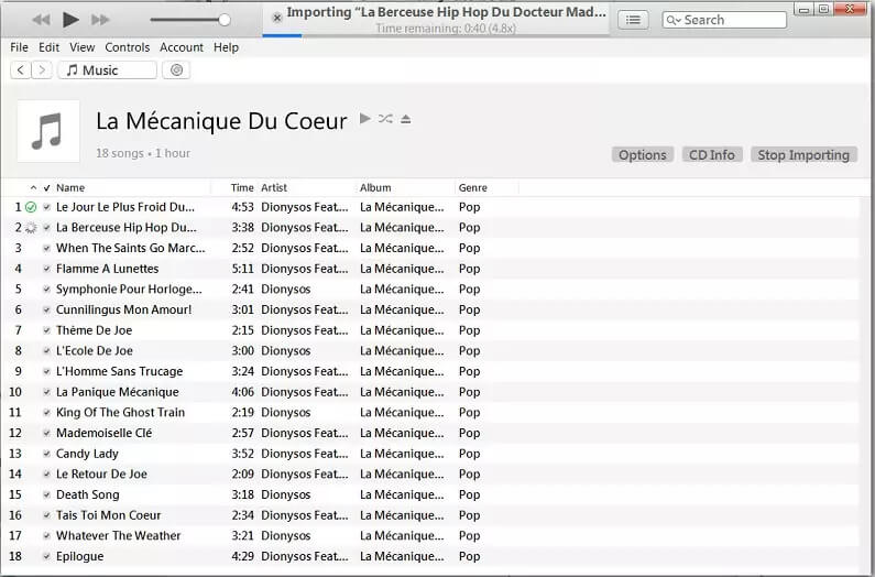 Wait For All Songs To Import