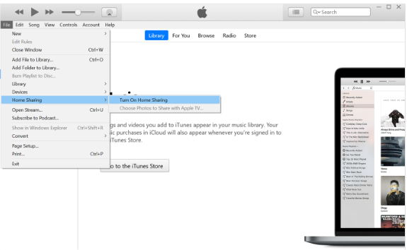 Turn Off Home Sharing In iTunes
