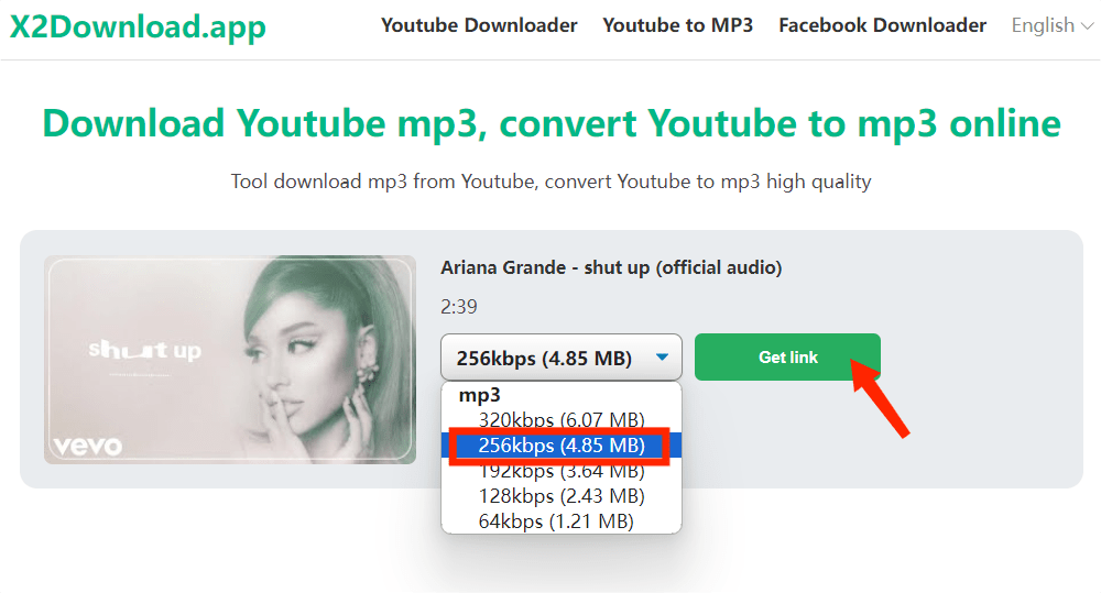 X2Download MP3 YouTube-muziek