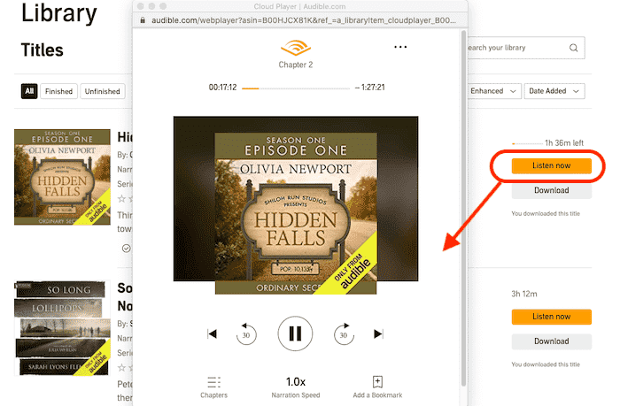 Audible Online Cloud Player