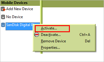 Activate SanDisk Digital Player