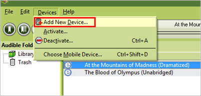 Audible Manager Add New Device