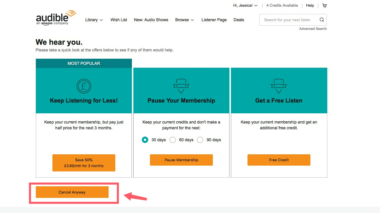 Audible Membership Cancel Anyway