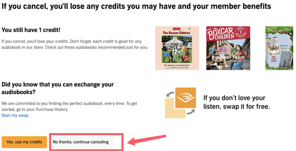 Audible Membership Continue To Canceling
