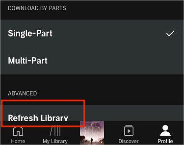 Audible Refresh Library на iOS