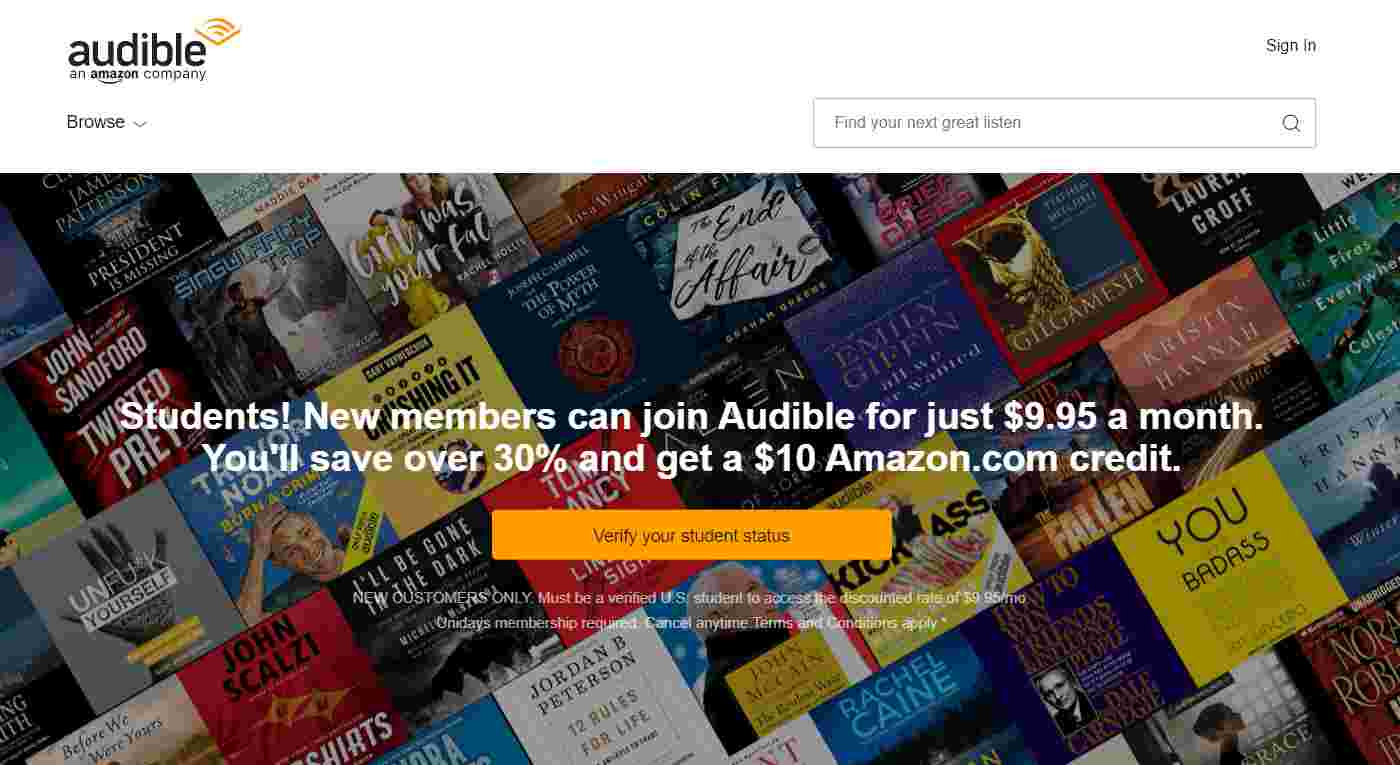 Audible Student Discount