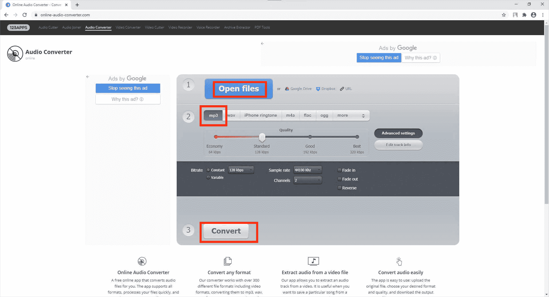 Convertidor de audio en línea