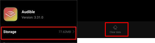 Clear Cache Data on Audible APP