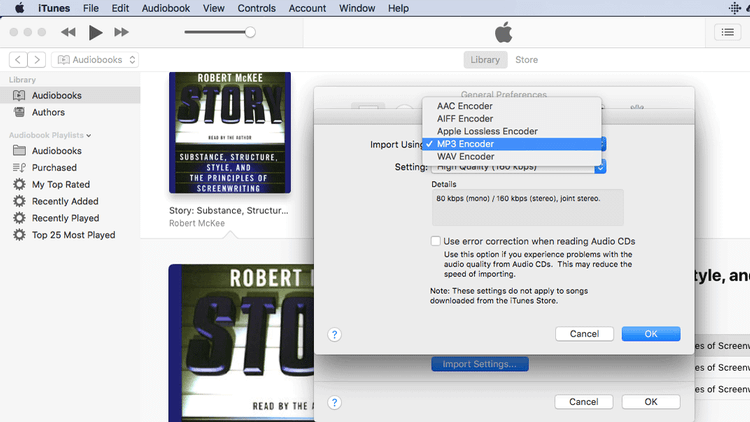 Codificador de MP3 iTunes