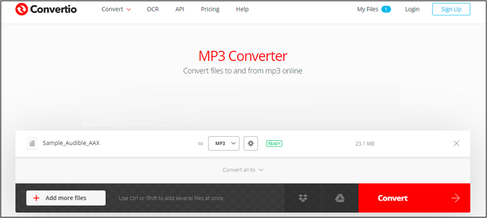 Convertio Convertir des livres audio