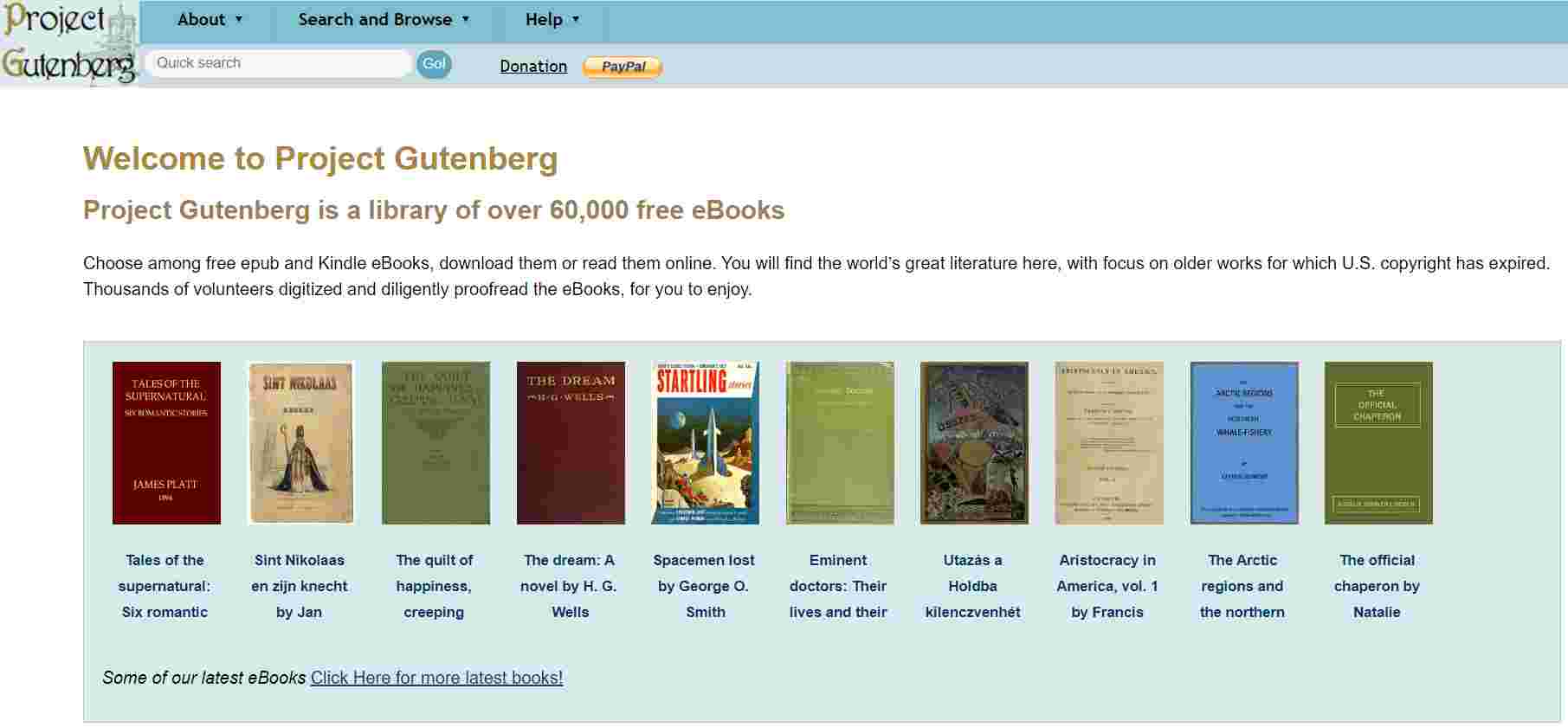 Libros electrónicos gratuitos Proyecto Gutenberg