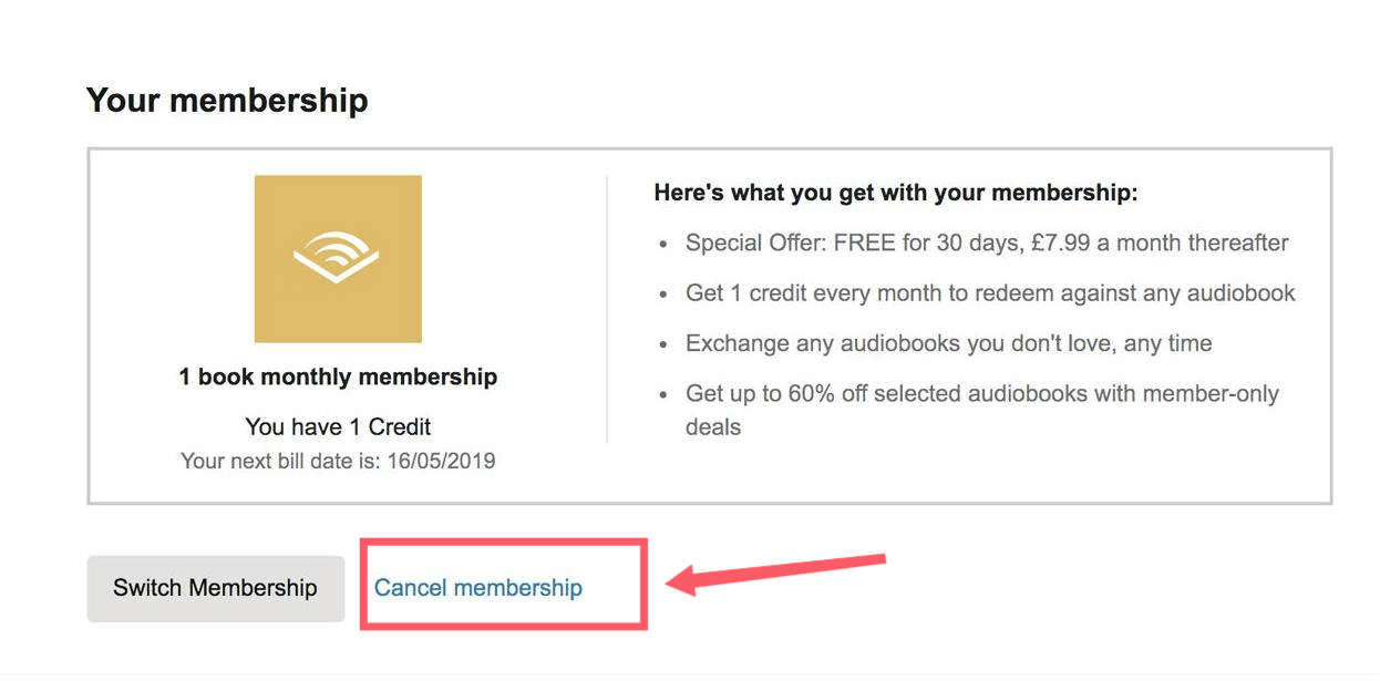 Cancel Audible Membership