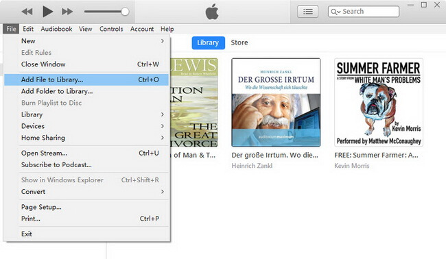 Aggiungi file alla libreria di iTunes