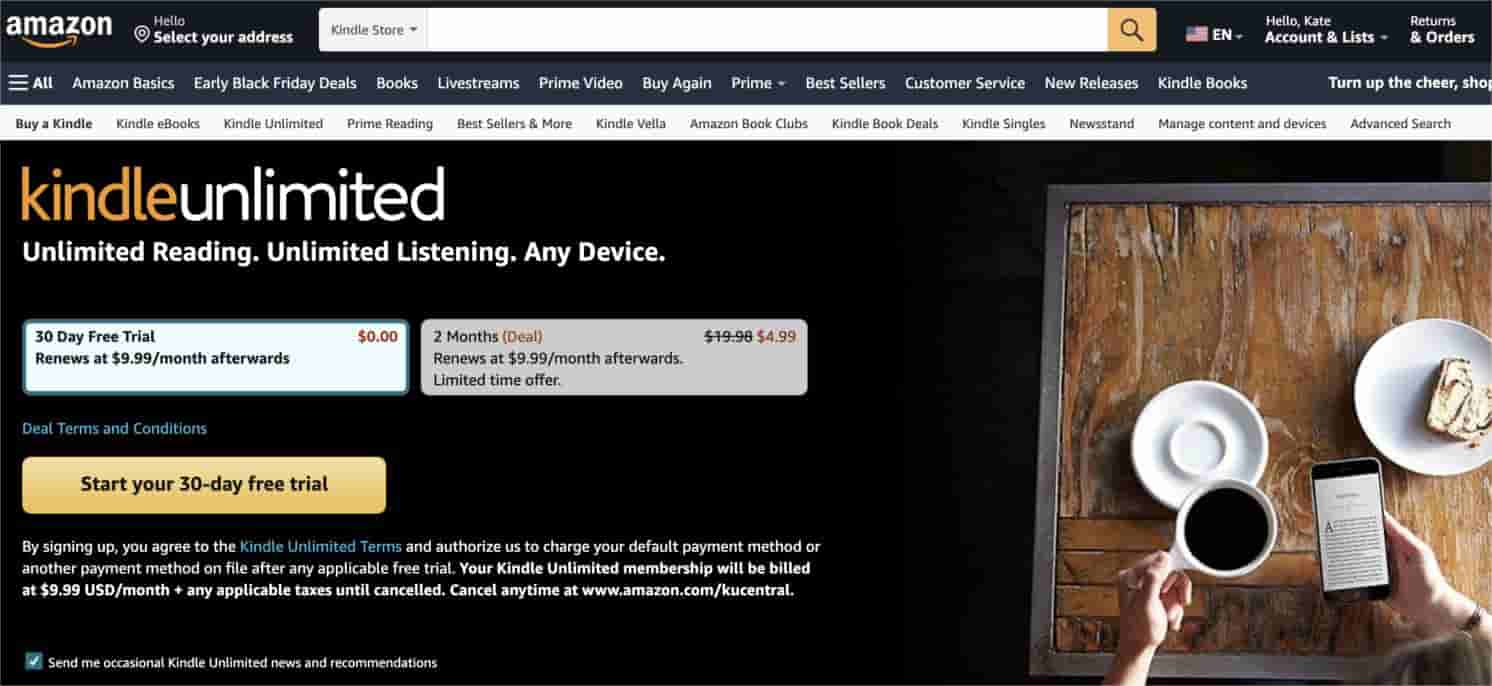 Kindle Unlimited Price